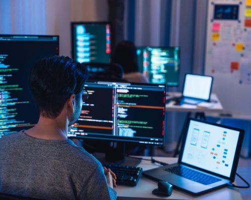 Asian,And,Indian,Developer,Devops,Team,Working,About,Coding,Promgram