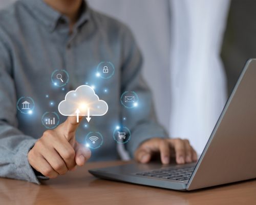 Cloud,Computing,Shown,In,Hand,Cloud,Technology,Data,Storage,,Data