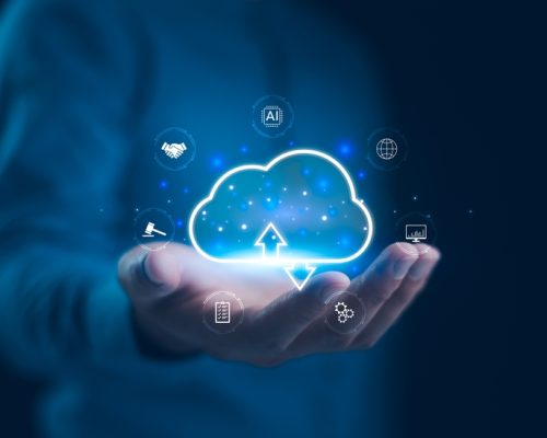 Businessman,With,Cloud,Computing,Diagram,Show,On,Virtual,Screen.,Cloud